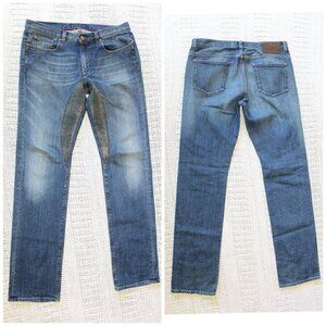ETRO Milano Riding Jeans Size Large Made Italy Blue Denim crotch patch Cowgirl
